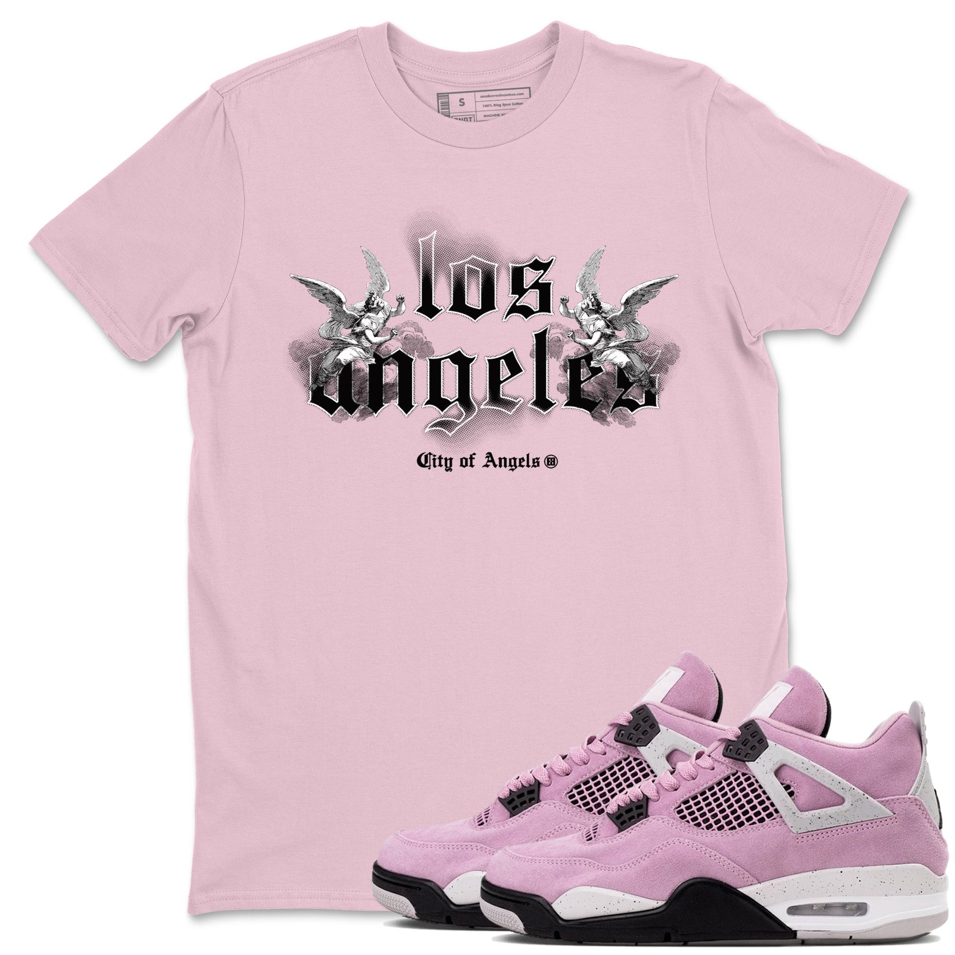 4s Retro Orchid shirts to match jordans City Of Angeles sneaker match tees Air Jordan 4 WMNS Orchid match shoes to clothes SNRT Sneaker Tees unisex cotton Pink 1 shirts