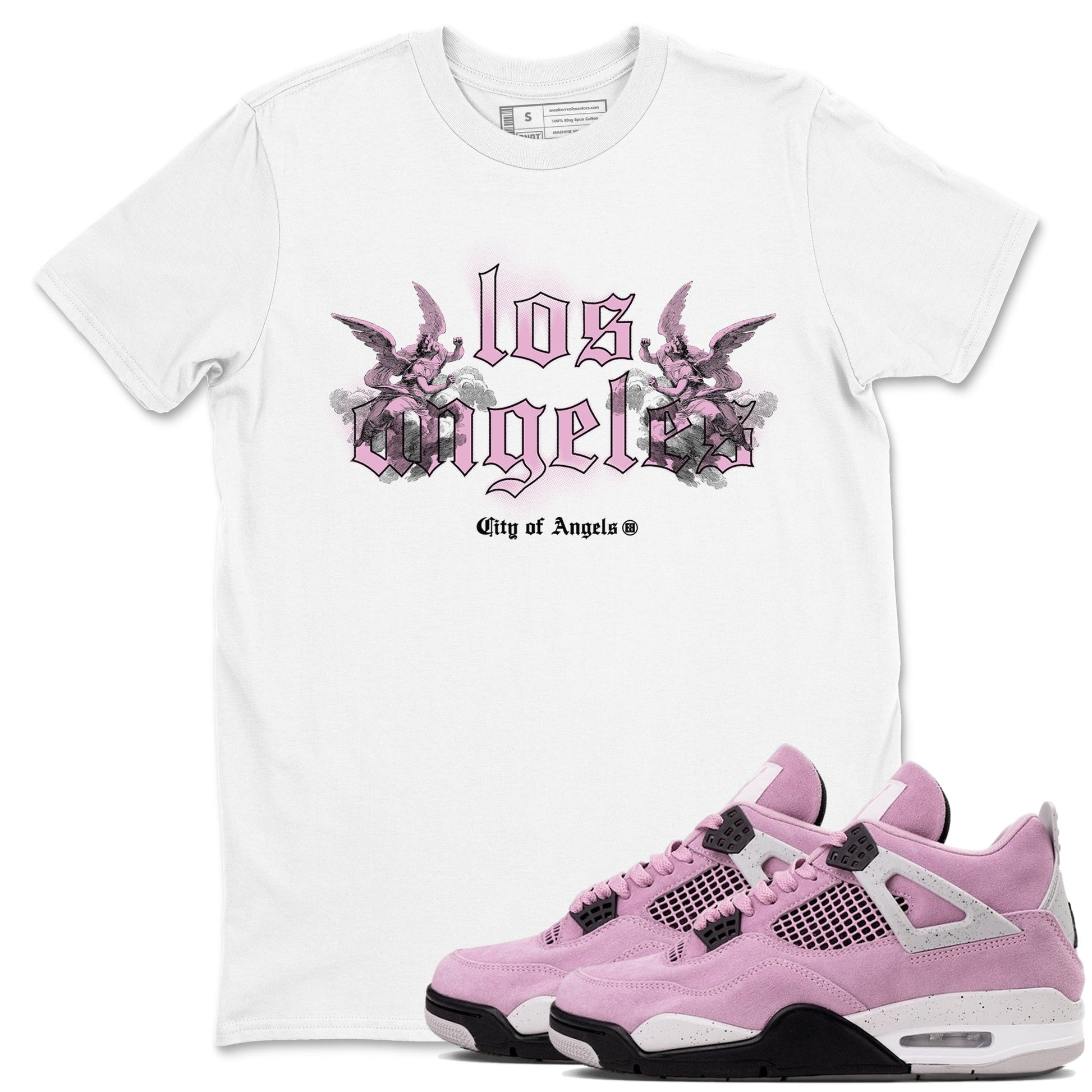 4s Retro Orchid shirts to match jordans City Of Angeles sneaker match tees Air Jordan 4 WMNS Orchid match shoes to clothes SNRT Sneaker Tees unisex cotton White 1 shirts