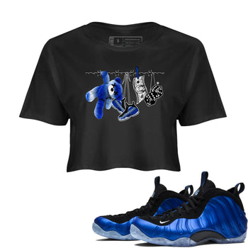 Air Foamposite One Royal shirts to match jordans Clothesline sneaker match tees Foams One Royal match shoes to clothes SNRT Sneaker Tees unisex cotton Black 1 crop tee