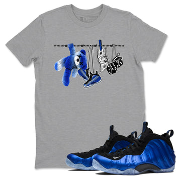 Air Foamposite One Royal shirts to match jordans Clothesline sneaker match tees Foams One Royal match shoes to clothes SNRT Sneaker Tees unisex cotton Heather Grey 1 shirts