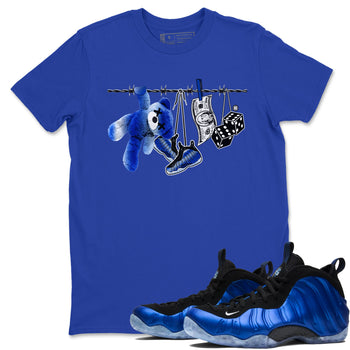 Air Foamposite One Royal shirts to match jordans Clothesline sneaker match tees Foams One Royal match shoes to clothes SNRT Sneaker Tees unisex cotton Royal Blue 1 shirts