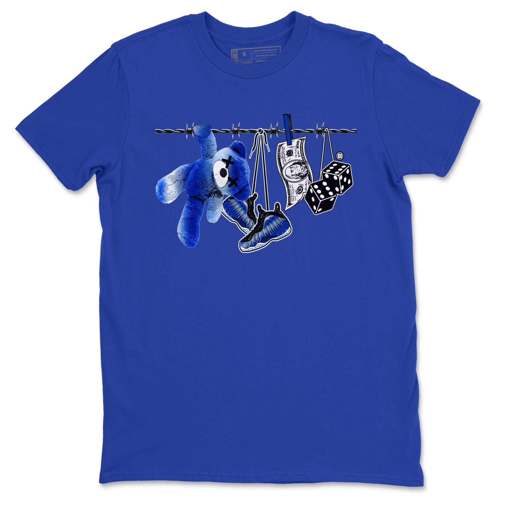 Air Foamposite One Royal shirts to match jordans Clothesline sneaker match tees Foams One Royal match shoes to clothes SNRT Sneaker Tees unisex cotton Royal Blue 2 shirts
