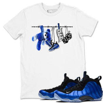 Air Foamposite One Royal shirts to match jordans Clothesline sneaker match tees Foams One Royal match shoes to clothes SNRT Sneaker Tees unisex cotton White 1 shirts