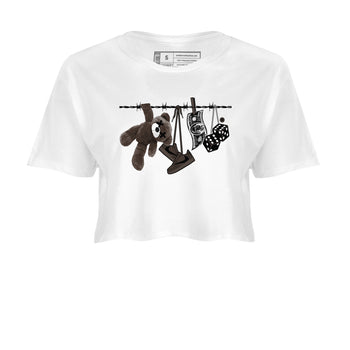 1s Travis Scott Velvet Brown shirts to match jordans Clothesline best t shirts to wear with jordans Travis Scott x Air Jordan 1 Low OG Velvet Brown match shoes to clothes SNRT Sneaker Tees unisex cotton White 2 crop tee