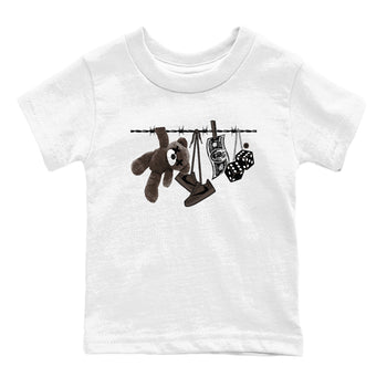 1s Travis Scott Velvet Brown shirts to match jordans Clothesline best t shirts to wear with jordans Travis Scott x Air Jordan 1 Low OG Velvet Brown match shoes to clothes SNRT Sneaker Tees Youth Baby White 2 tee