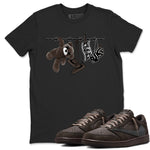 1s Travis Scott Velvet Brown shirts to match jordans Clothesline best t shirts to wear with jordans Travis Scott x Air Jordan 1 Low OG Velvet Brown match shoes to clothes SNRT Sneaker Tees unisex cotton Black 1 shirts