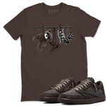 1s Travis Scott Velvet Brown shirts to match jordans Clothesline best t shirts to wear with jordans Travis Scott x Air Jordan 1 Low OG Velvet Brown match shoes to clothes SNRT Sneaker Tees unisex cotton Dark Chocolate 1 shirts