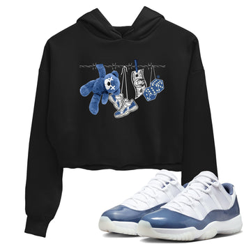 Air Jordan 11 Low Diffused Blue shirts to match jordans Clothesline sneaker match tees 11s Diffused Blue SNRT Sneaker Release Tees unisex cotton Black 1 Crop Shirts