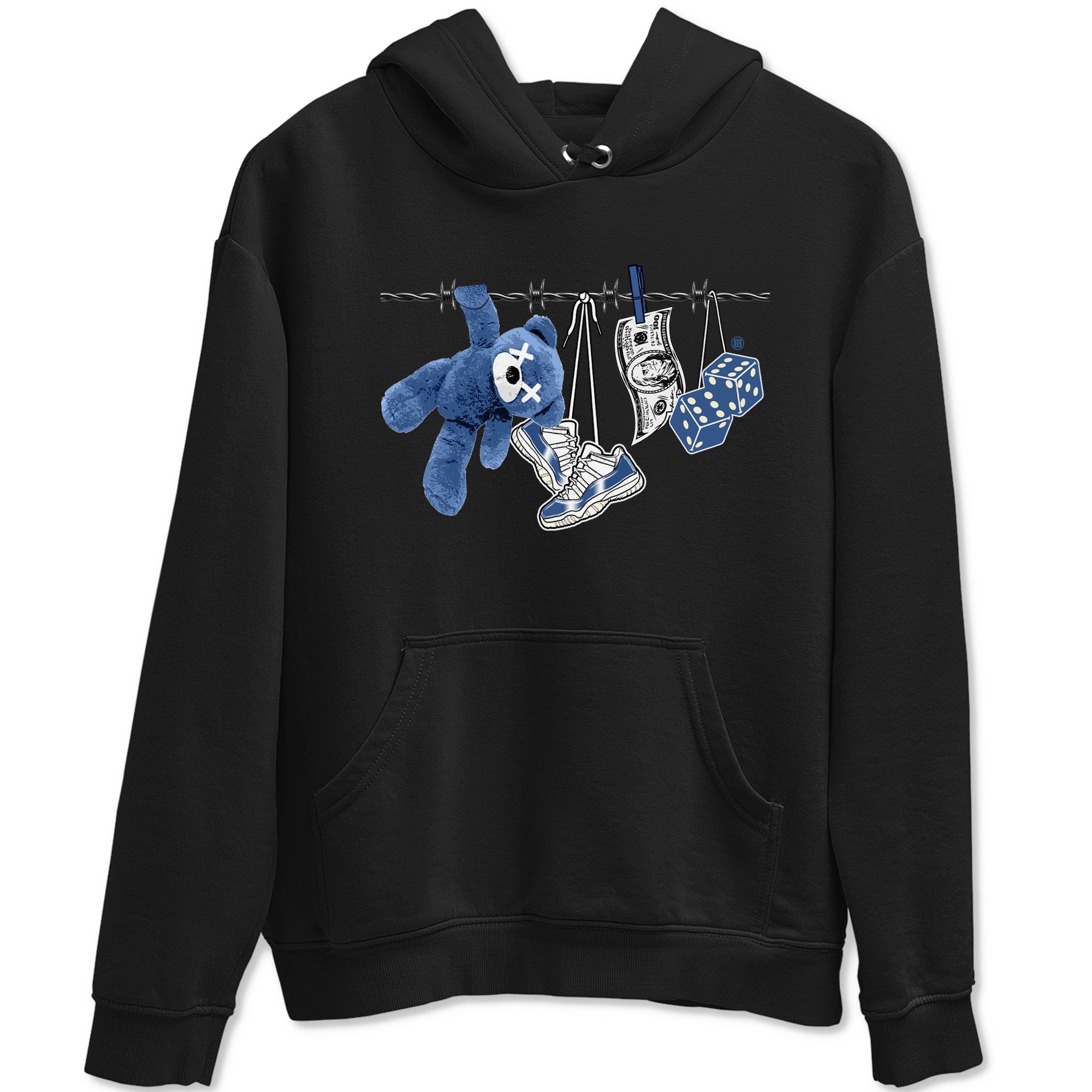 Air Jordan 11 Low Diffused Blue shirts to match jordans Clothesline sneaker match tees 11s Diffused Blue SNRT Sneaker Release Tees unisex cotton Black 2 crew neck shirts