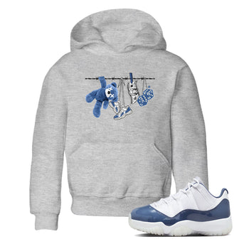 Air Jordan 11 Low Diffused Blue shirts to match jordans Clothesline sneaker match tees 11s Diffused Blue SNRT Sneaker Release Tees Youth Baby Heather Grey 1 crew neck shirts