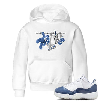 Air Jordan 11 Low Diffused Blue shirts to match jordans Clothesline sneaker match tees 11s Diffused Blue SNRT Sneaker Release Tees Youth Baby White 1 crew neck shirts