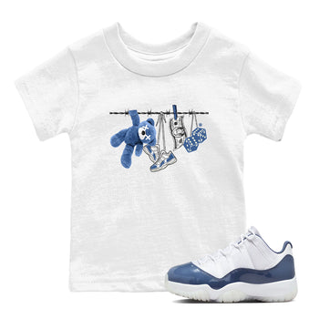 Air Jordan 11 Low Diffused Blue shirts to match jordans Clothesline sneaker match tees 11s Diffused Blue SNRT Sneaker Release Tees Youth Baby White 1 crew neck shirts