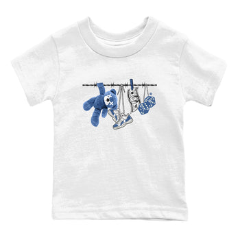 Air Jordan 11 Low Diffused Blue shirts to match jordans Clothesline sneaker match tees 11s Diffused Blue SNRT Sneaker Release Tees Youth Baby White 2 crew neck shirts