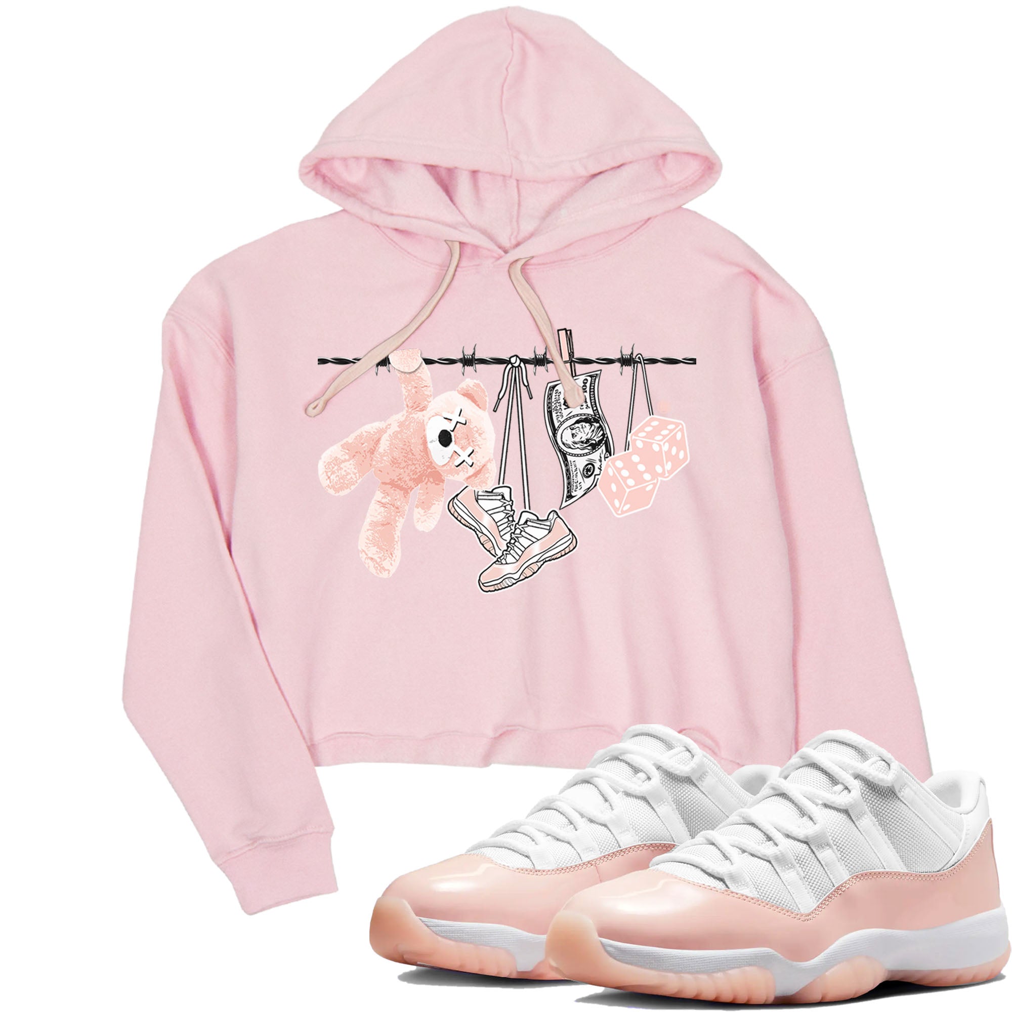 11s Legend Pink shirts to match jordans Clothesline sneaker match tees Air Jordan 11 Legend Pink SNRT Sneaker Tees streetwear brand Pink 1 crop tee