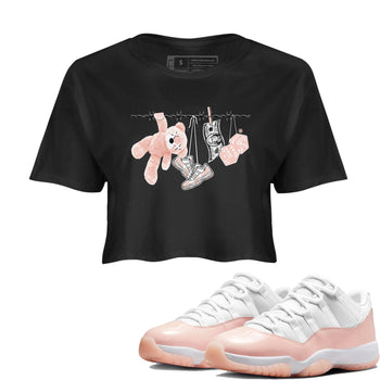 11s Legend Pink shirts to match jordans Clothesline sneaker match tees Air Jordan 11 Legend Pink SNRT Sneaker Tees streetwear brand Black 1 crop tee