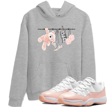 11s Legend Pink shirts to match jordans Clothesline sneaker match tees Air Jordan 11 Legend Pink SNRT Sneaker Tees streetwear brand Heather Grey 1 unisex cotton tee