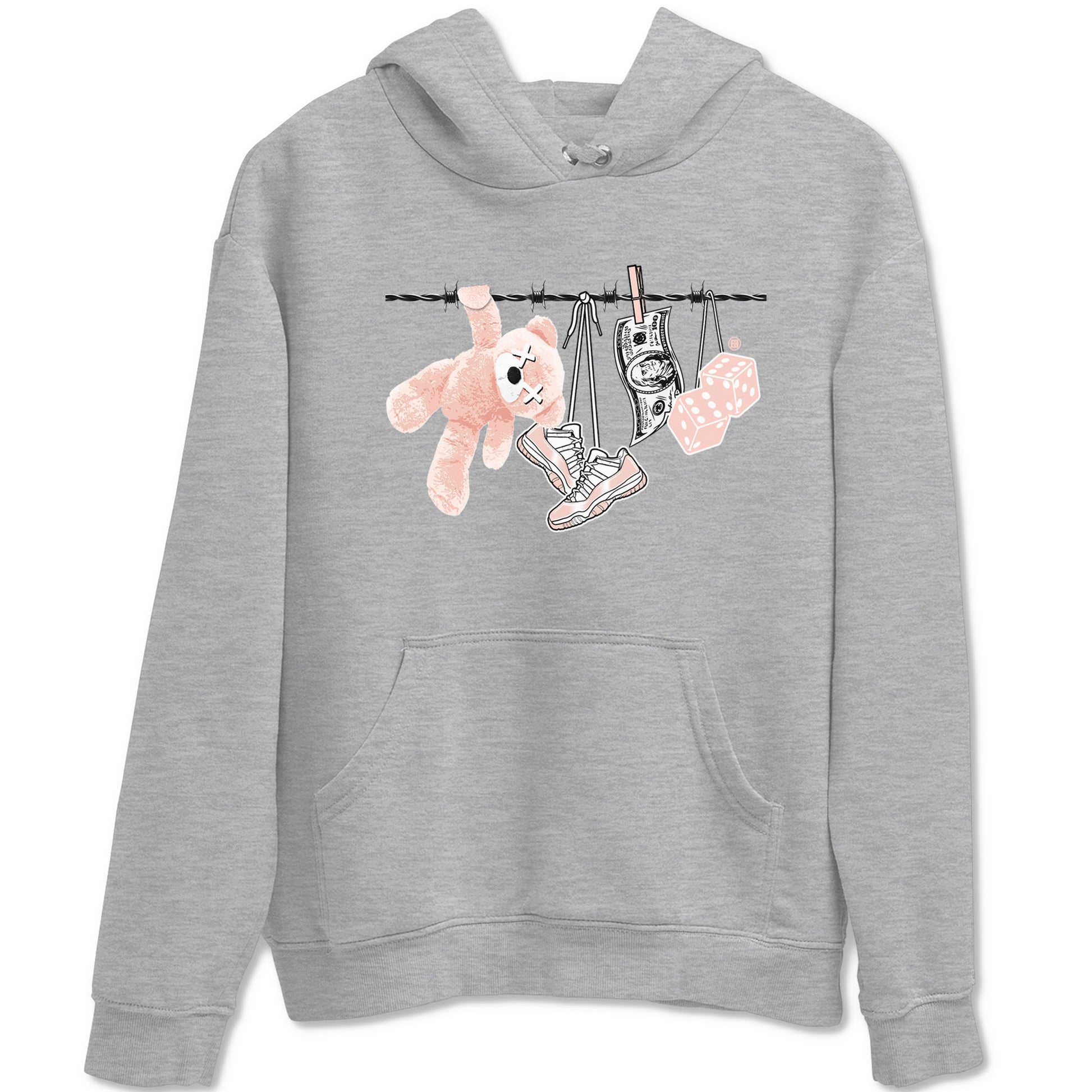 11s Legend Pink shirts to match jordans Clothesline sneaker match tees Air Jordan 11 Legend Pink SNRT Sneaker Tees streetwear brand Heather Grey 2 unisex cotton tee