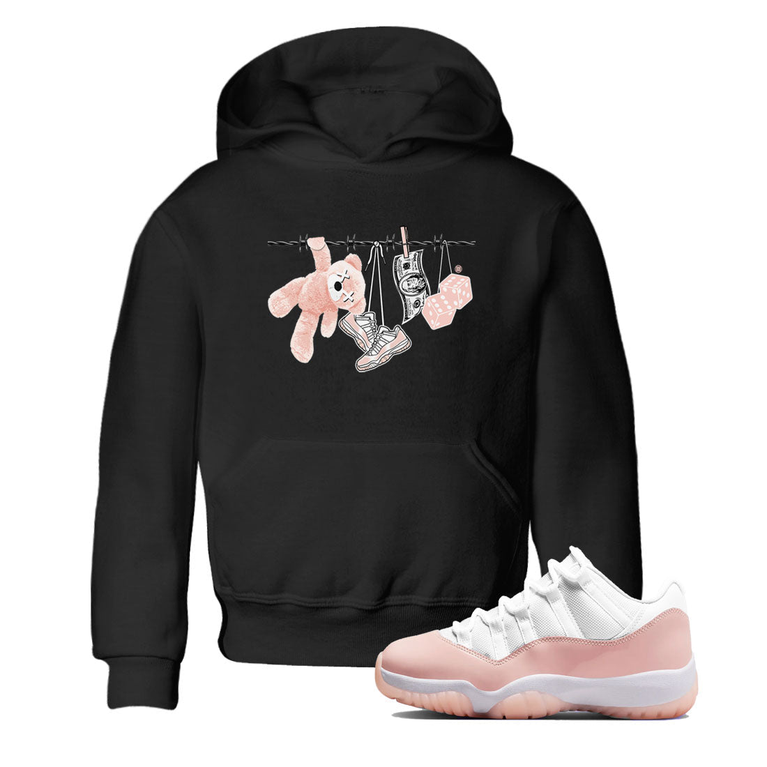 11s Legend Pink shirts to match jordans Clothesline sneaker match tees Air Jordan 11 Legend Pink SNRT Sneaker Tees streetwear brand Baby and Youth Black 1 cotton tee