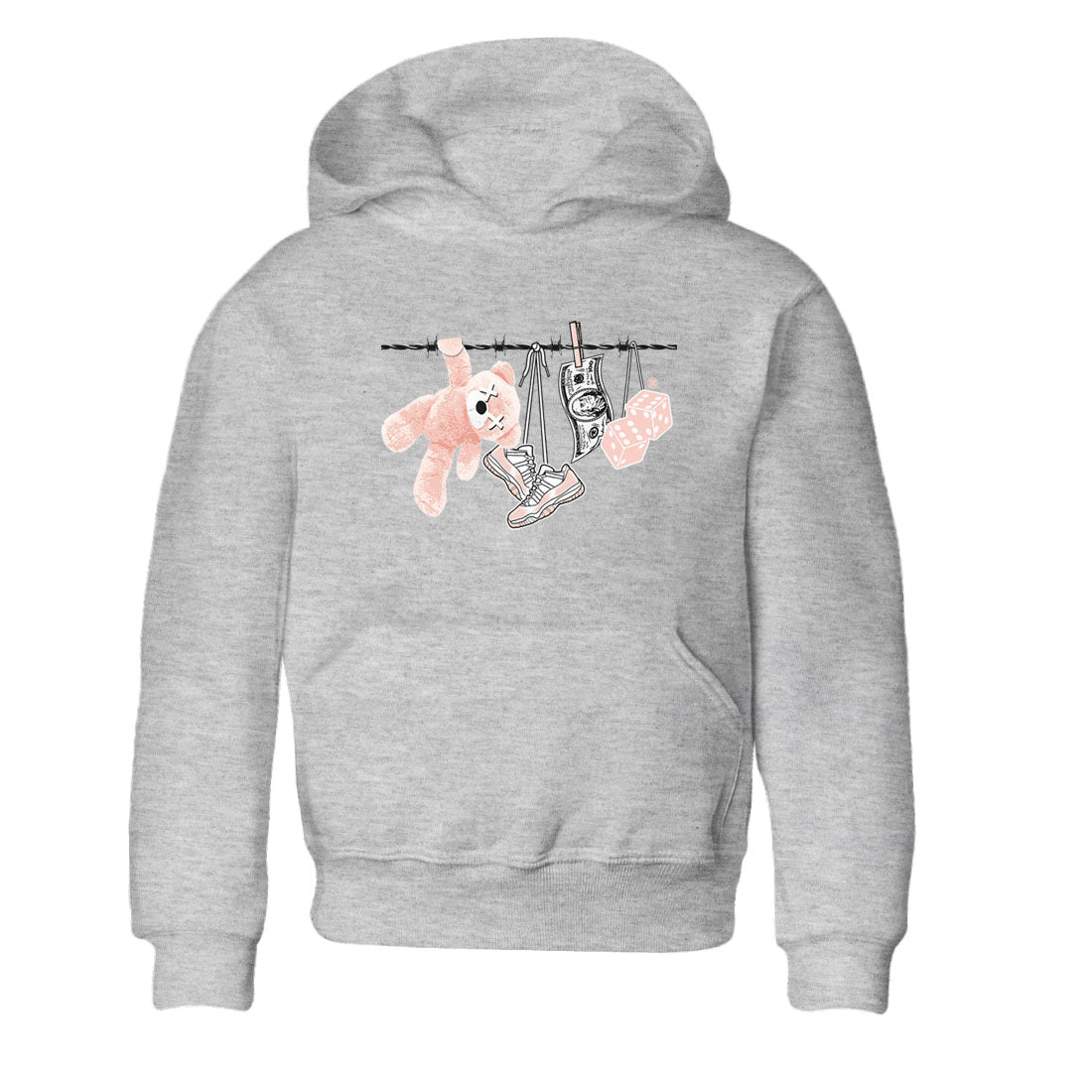 11s Legend Pink shirts to match jordans Clothesline sneaker match tees Air Jordan 11 Legend Pink SNRT Sneaker Tees streetwear brand Baby and Youth Heather Grey 2 cotton tee