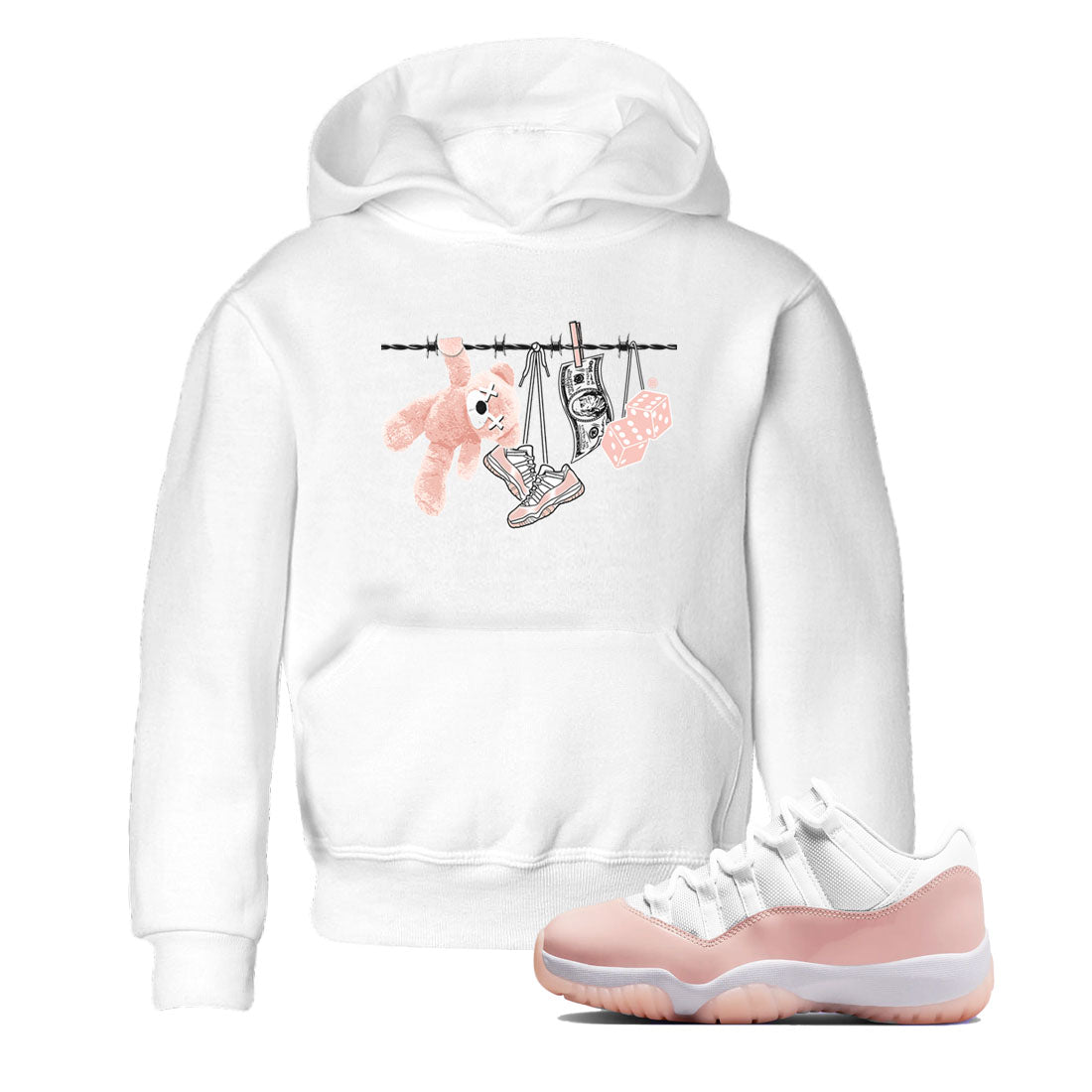 11s Legend Pink shirts to match jordans Clothesline sneaker match tees Air Jordan 11 Legend Pink SNRT Sneaker Tees streetwear brand Baby and Youth White 1 cotton tee
