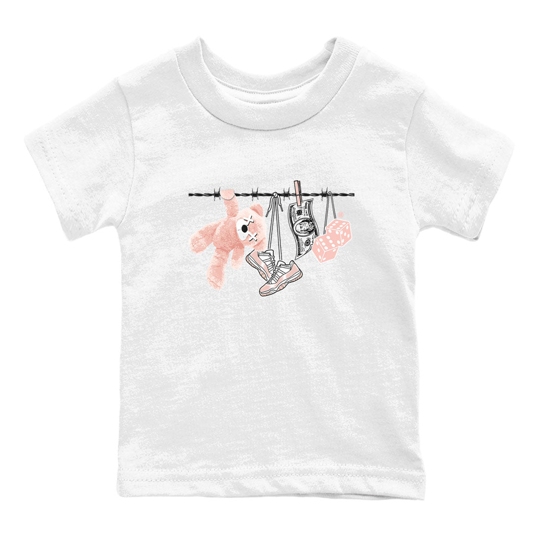 11s Legend Pink shirts to match jordans Clothesline sneaker match tees Air Jordan 11 Legend Pink SNRT Sneaker Tees streetwear brand Baby and Youth White 2 cotton tee