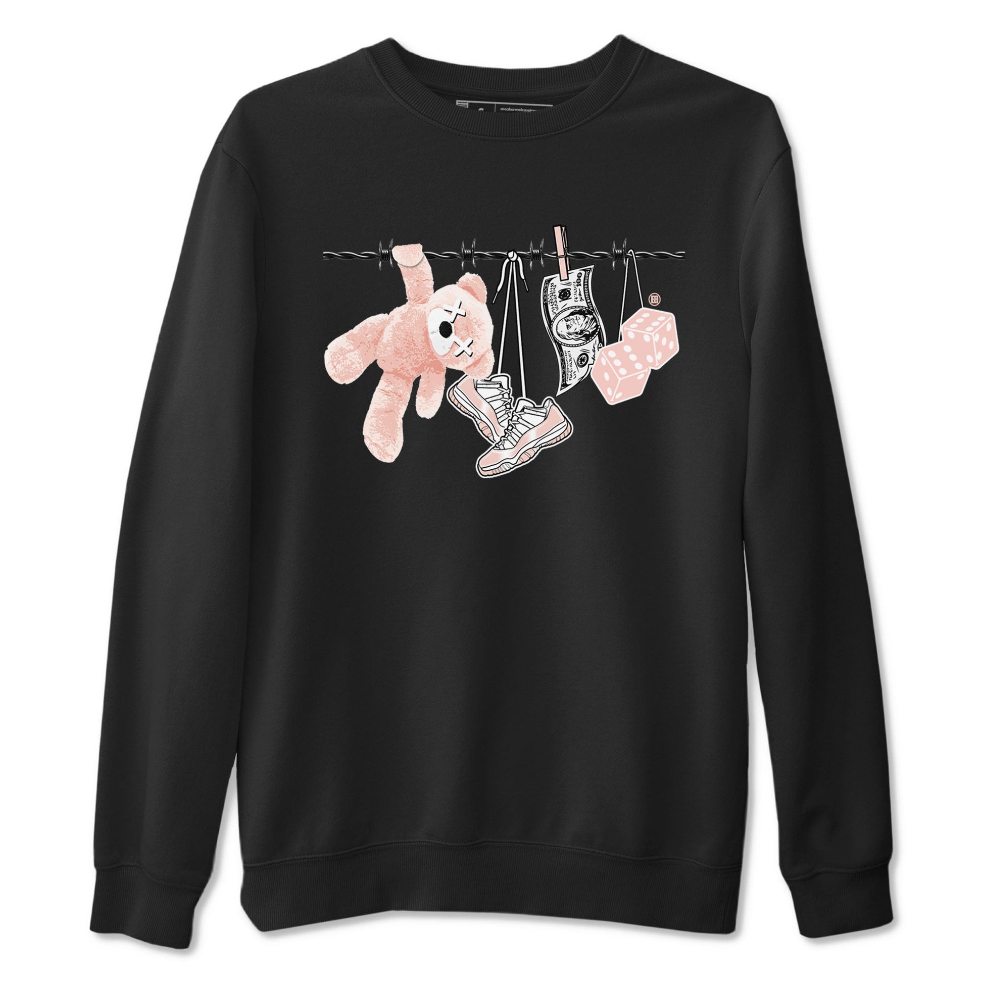 11s Legend Pink shirts to match jordans Clothesline sneaker match tees Air Jordan 11 Legend Pink SNRT Sneaker Tees streetwear brand Black 2 unisex cotton tee