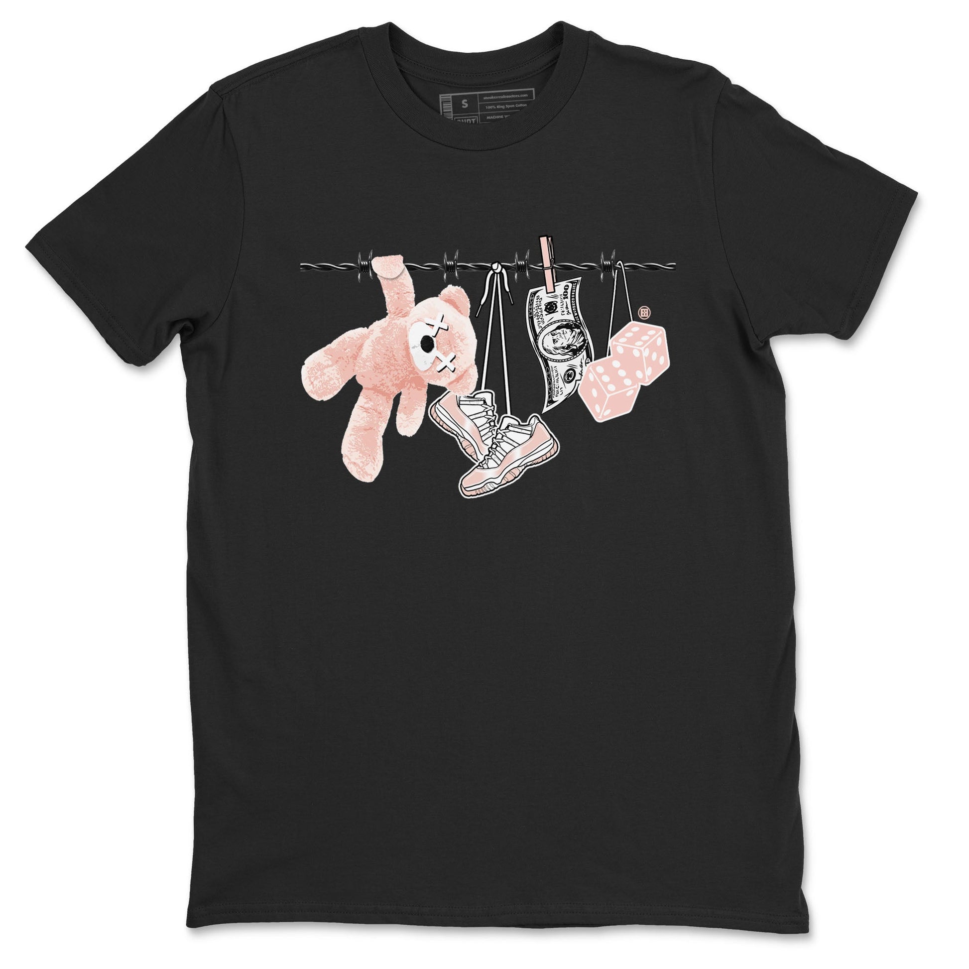 11s Legend Pink shirts to match jordans Clothesline sneaker match tees Air Jordan 11 Legend Pink SNRT Sneaker Tees streetwear brand Black 2 unisex cotton tee