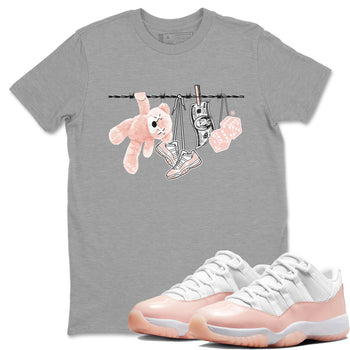 11s Legend Pink shirts to match jordans Clothesline sneaker match tees Air Jordan 11 Legend Pink SNRT Sneaker Tees streetwear brand Heather Grey 1 unisex cotton tee