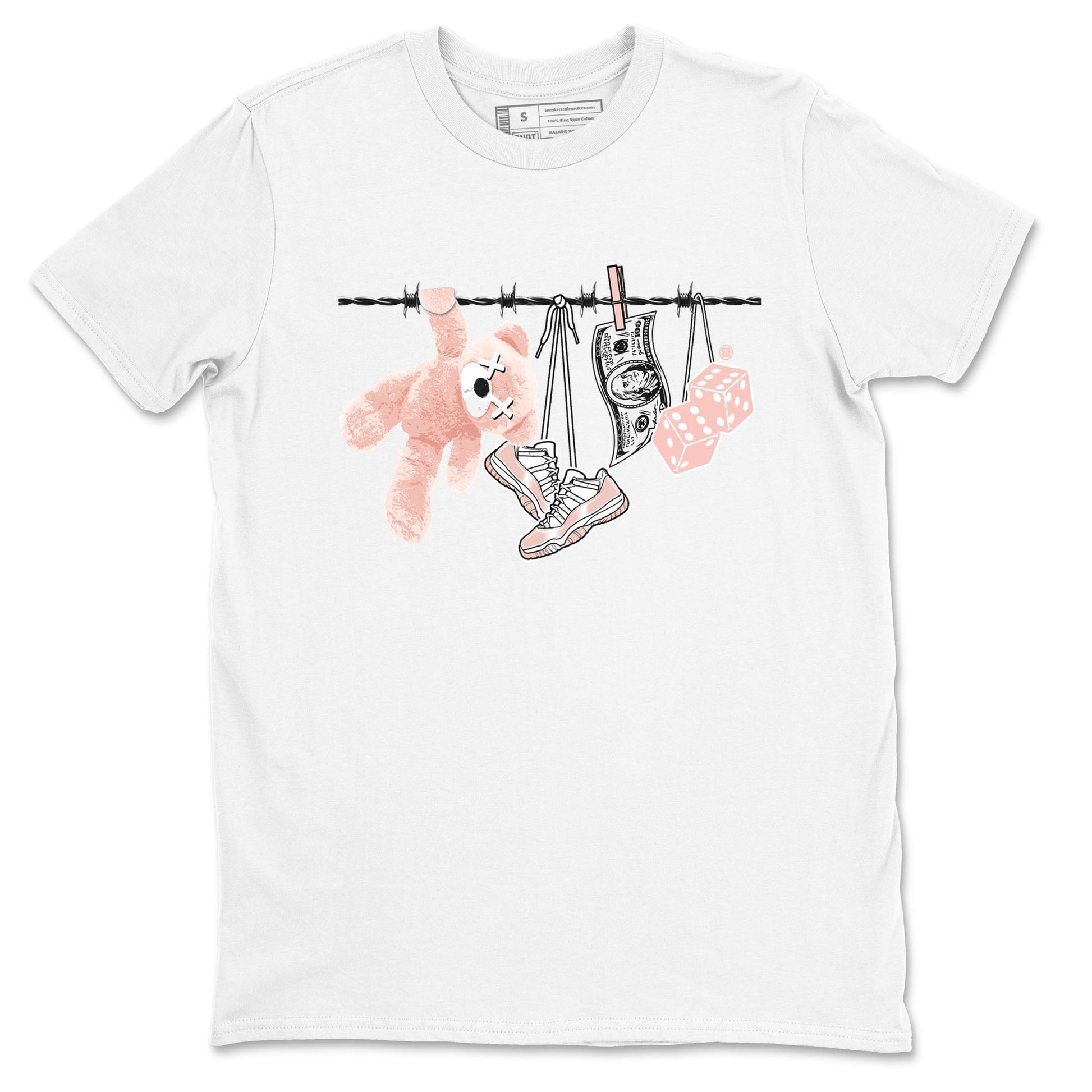 11s Legend Pink shirts to match jordans Clothesline sneaker match tees Air Jordan 11 Legend Pink SNRT Sneaker Tees streetwear brand White 2 unisex cotton tee
