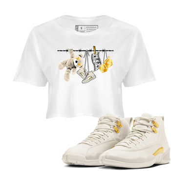 12s Phantom shirts to match jordans Clothesline sneaker match tees Air Jordan 12 WMNS Phantom match shoes to clothes SNRT Sneaker Tees unisex cotton White 1 crop tee