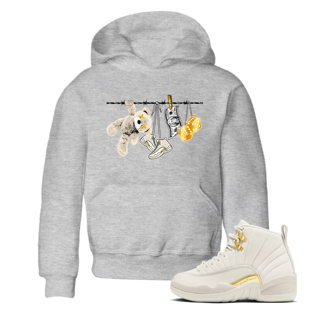 12s Phantom shirts to match jordans Clothesline sneaker match tees Air Jordan 12 WMNS Phantom match shoes to clothes SNRT Sneaker Tees Youth Baby Heather Grey 1 tee