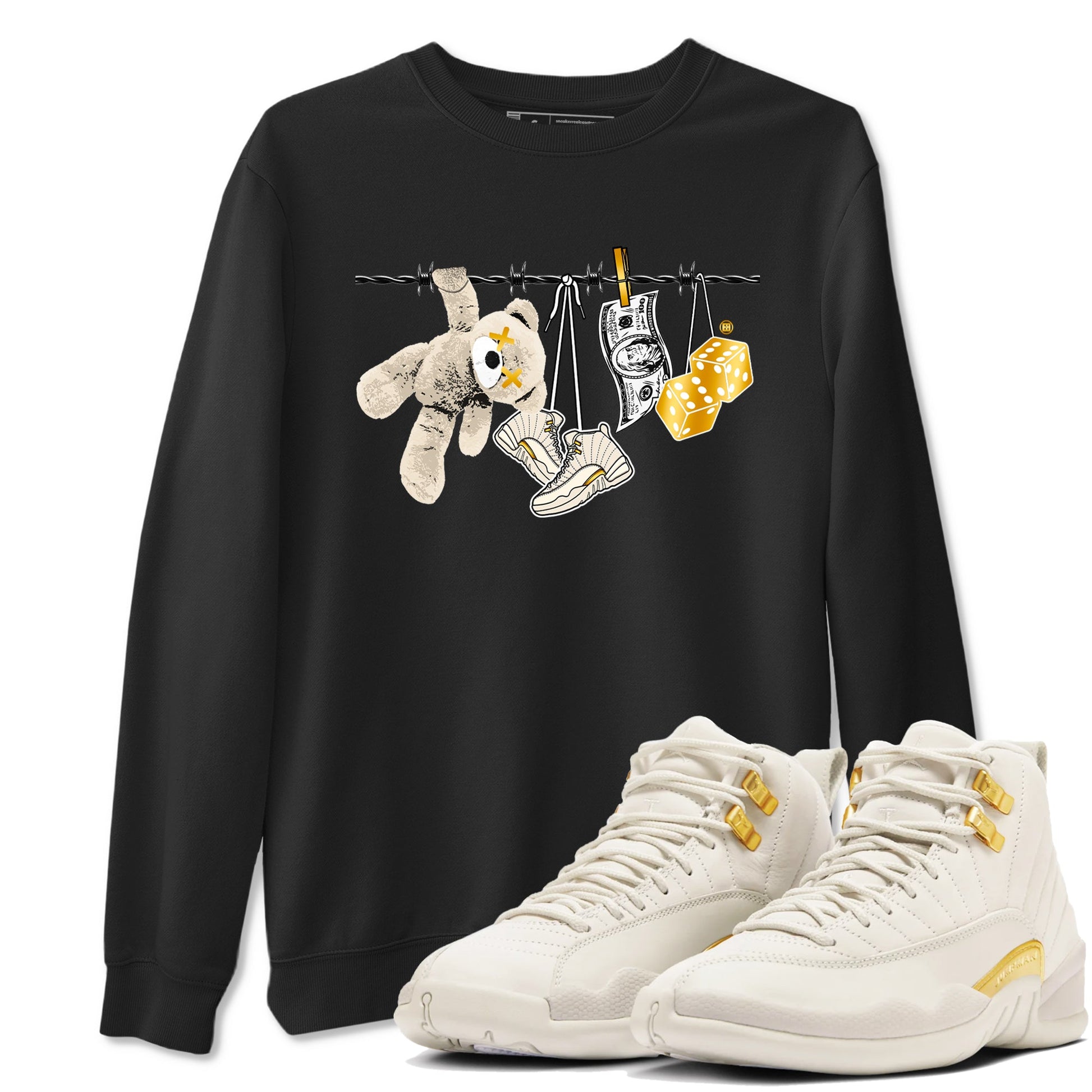 12s Phantom shirts to match jordans Clothesline sneaker match tees Air Jordan 12 WMNS Phantom match shoes to clothes SNRT Sneaker Tees unisex cotton Black 1 shirts