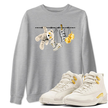 12s Phantom shirts to match jordans Clothesline sneaker match tees Air Jordan 12 WMNS Phantom match shoes to clothes SNRT Sneaker Tees unisex cotton Heather Grey 1 shirts