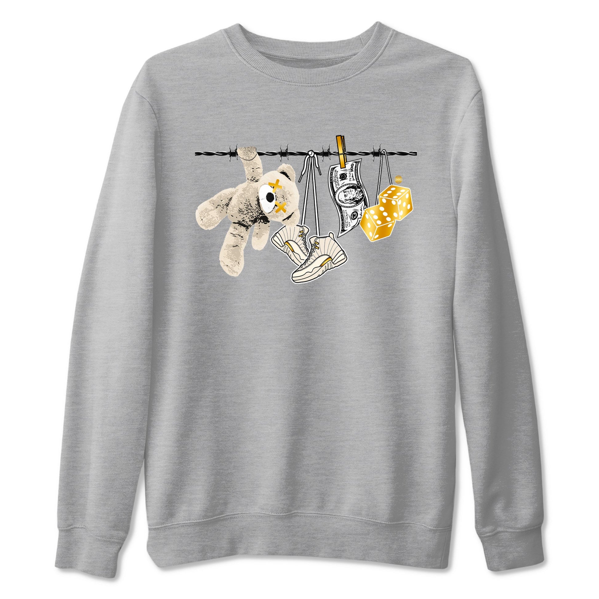 12s Phantom shirts to match jordans Clothesline sneaker match tees Air Jordan 12 WMNS Phantom match shoes to clothes SNRT Sneaker Tees unisex cotton Heather Grey 2 shirts