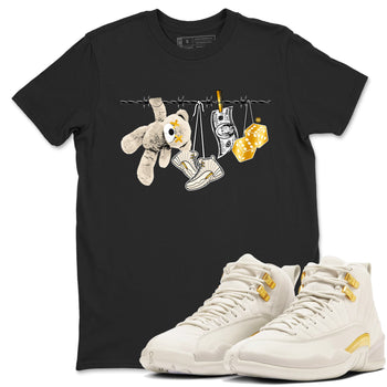 12s Phantom shirts to match jordans Clothesline sneaker match tees Air Jordan 12 WMNS Phantom match shoes to clothes SNRT Sneaker Tees unisex cotton Black 1 shirts