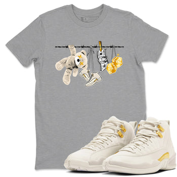 12s Phantom shirts to match jordans Clothesline sneaker match tees Air Jordan 12 WMNS Phantom match shoes to clothes SNRT Sneaker Tees unisex cotton Heather Grey 1 shirts