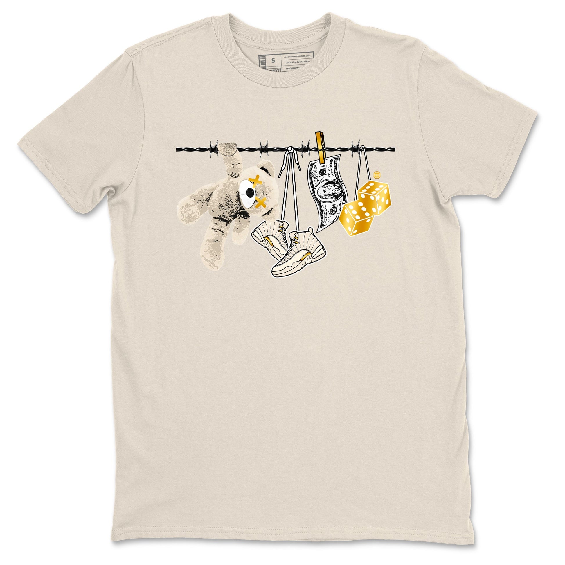 12s Phantom shirts to match jordans Clothesline sneaker match tees Air Jordan 12 WMNS Phantom match shoes to clothes SNRT Sneaker Tees unisex cotton Natural 2 shirts
