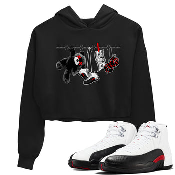 12s Taxi Flip shirt to match jordans Clothesline sneaker tees Air Jordan 12 Taxi Flip SNRT Sneaker Release Tees Black 1 crop length shirt