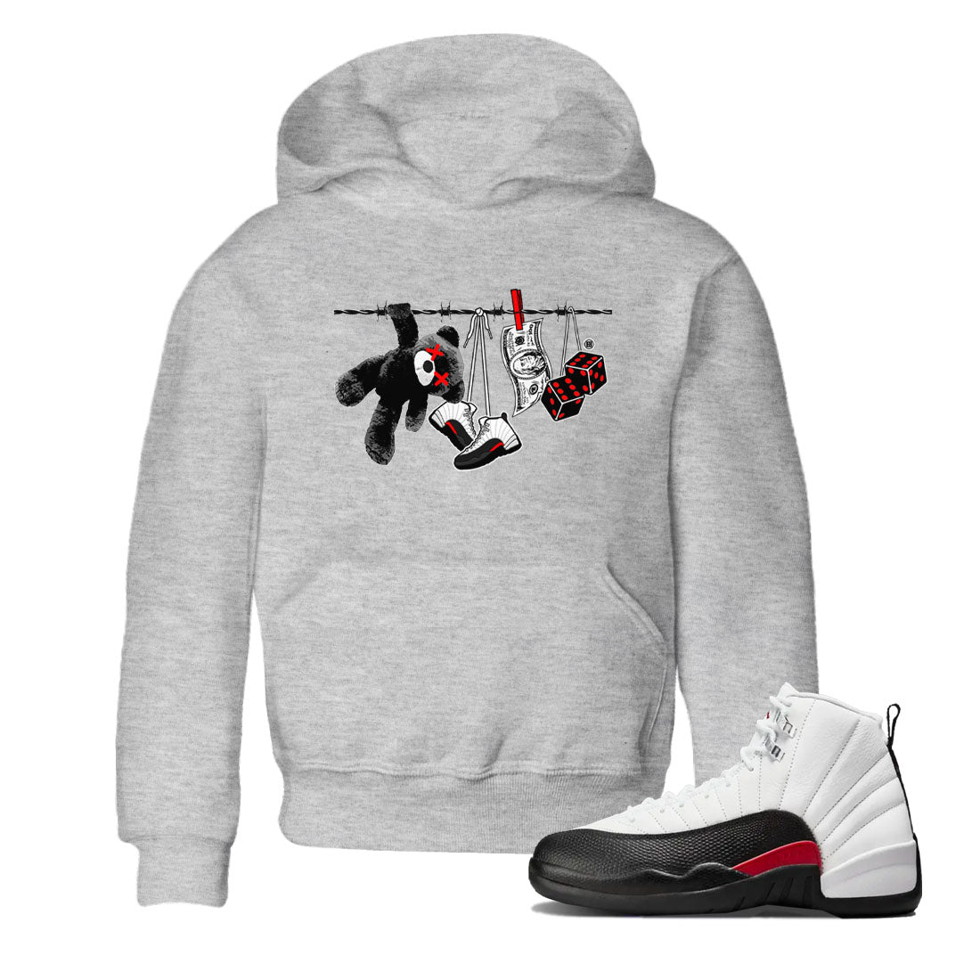 12s Taxi Flip shirt to match jordans Clothesline sneaker tees Air Jordan 12 Taxi Flip SNRT sneaker release tees baby toddler Heather Grey 1 cotton Shirt