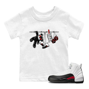 12s Taxi Flip shirt to match jordans Clothesline sneaker tees Air Jordan 12 Taxi Flip SNRT sneaker release tees baby toddler White 1 cotton Shirt