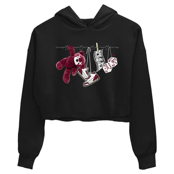 3s A Ma Maniere x Burgundy Crush shirts to match jordans Clothesline sneaker match teesA Ma Maniére x Air Jordan 3 "Burgundy Crush" SNRT Sneaker Tees streetwear brand Black 2 crop tee