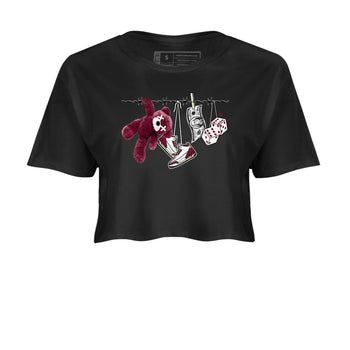 3s A Ma Maniere x Burgundy Crush shirts to match jordans Clothesline sneaker match teesA Ma Maniére x Air Jordan 3 "Burgundy Crush" SNRT Sneaker Tees streetwear brand Black 2 crop tee