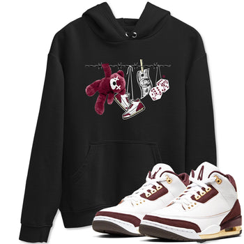 3s A Ma Maniere x Burgundy Crush shirts to match jordans Clothesline sneaker match teesA Ma Maniére x Air Jordan 3 "Burgundy Crush" SNRT Sneaker Tees streetwear brand Black 1 unisex cotton tee
