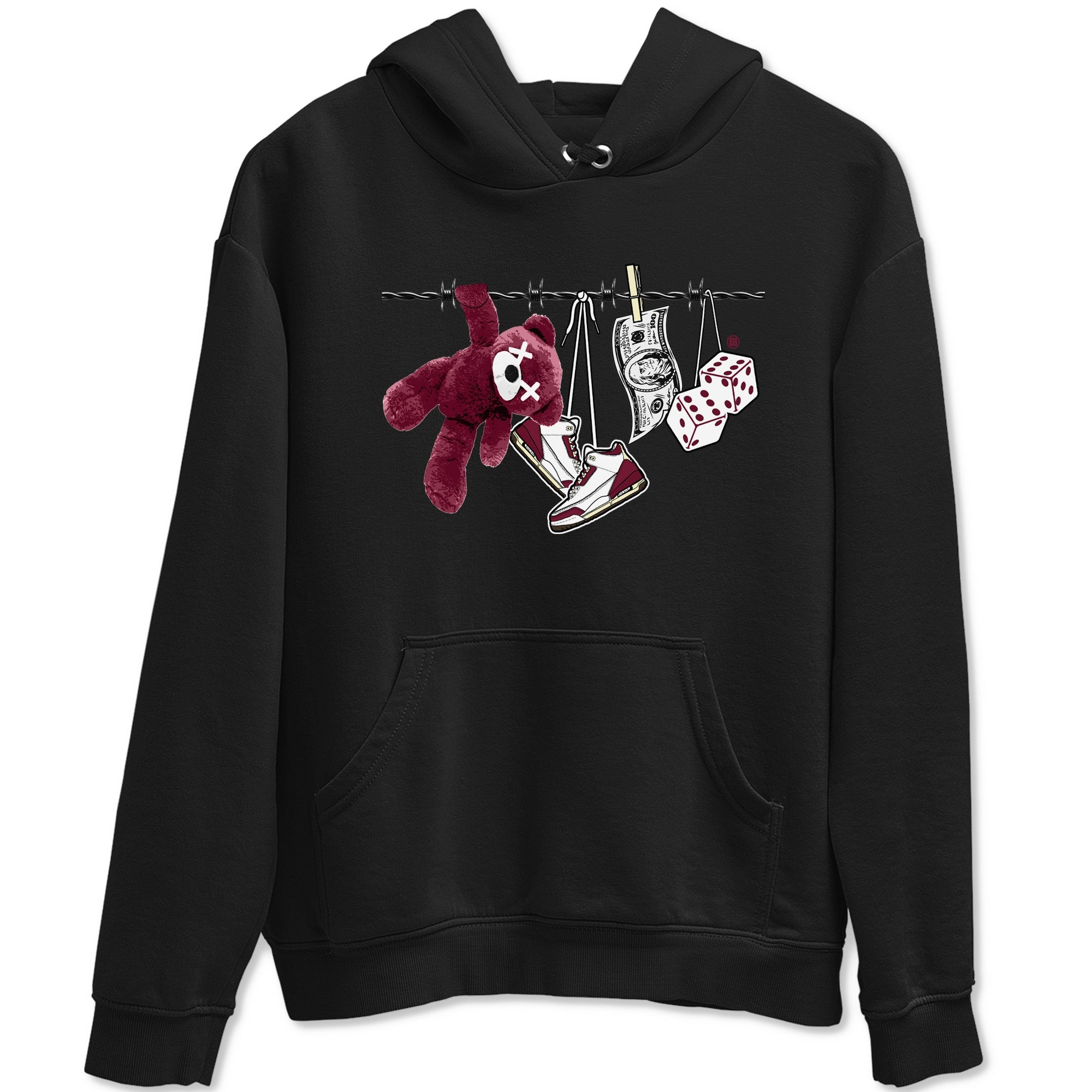 3s A Ma Maniere x Burgundy Crush shirts to match jordans Clothesline sneaker match teesA Ma Maniére x Air Jordan 3 "Burgundy Crush" SNRT Sneaker Tees streetwear brand Black 2 unisex cotton tee