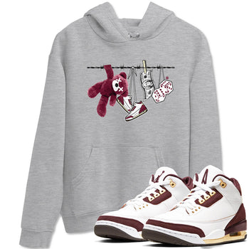 3s A Ma Maniere x Burgundy Crush shirts to match jordans Clothesline sneaker match teesA Ma Maniére x Air Jordan 3 "Burgundy Crush" SNRT Sneaker Tees streetwear brand Heather Grey 1 unisex cotton tee