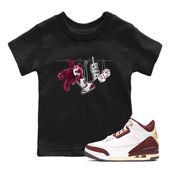 3s A Ma Maniere x Burgundy Crush shirts to match jordans Clothesline sneaker match teesA Ma Maniére x Air Jordan 3 "Burgundy Crush" SNRT Sneaker Tees streetwear brand Baby and Youth Black 1 cotton tee
