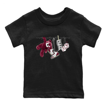 3s A Ma Maniere x Burgundy Crush shirts to match jordans Clothesline sneaker match teesA Ma Maniére x Air Jordan 3 "Burgundy Crush" SNRT Sneaker Tees streetwear brand Baby and Youth Black 2 cotton tee