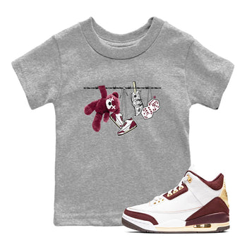 3s A Ma Maniere x Burgundy Crush shirts to match jordans Clothesline sneaker match teesA Ma Maniére x Air Jordan 3 "Burgundy Crush" SNRT Sneaker Tees streetwear brand Baby and Youth Heather Grey 1 cotton tee