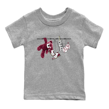 3s A Ma Maniere x Burgundy Crush shirts to match jordans Clothesline sneaker match teesA Ma Maniére x Air Jordan 3 "Burgundy Crush" SNRT Sneaker Tees streetwear brand Baby and Youth Heather Grey 2 cotton tee