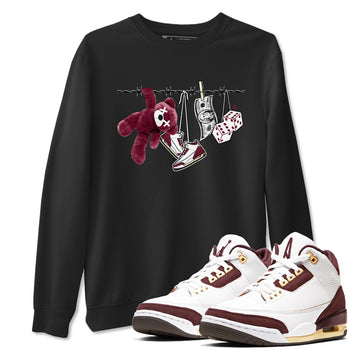 3s A Ma Maniere x Burgundy Crush shirts to match jordans Clothesline sneaker match teesA Ma Maniére x Air Jordan 3 "Burgundy Crush" SNRT Sneaker Tees streetwear brand Black 1 unisex cotton tee